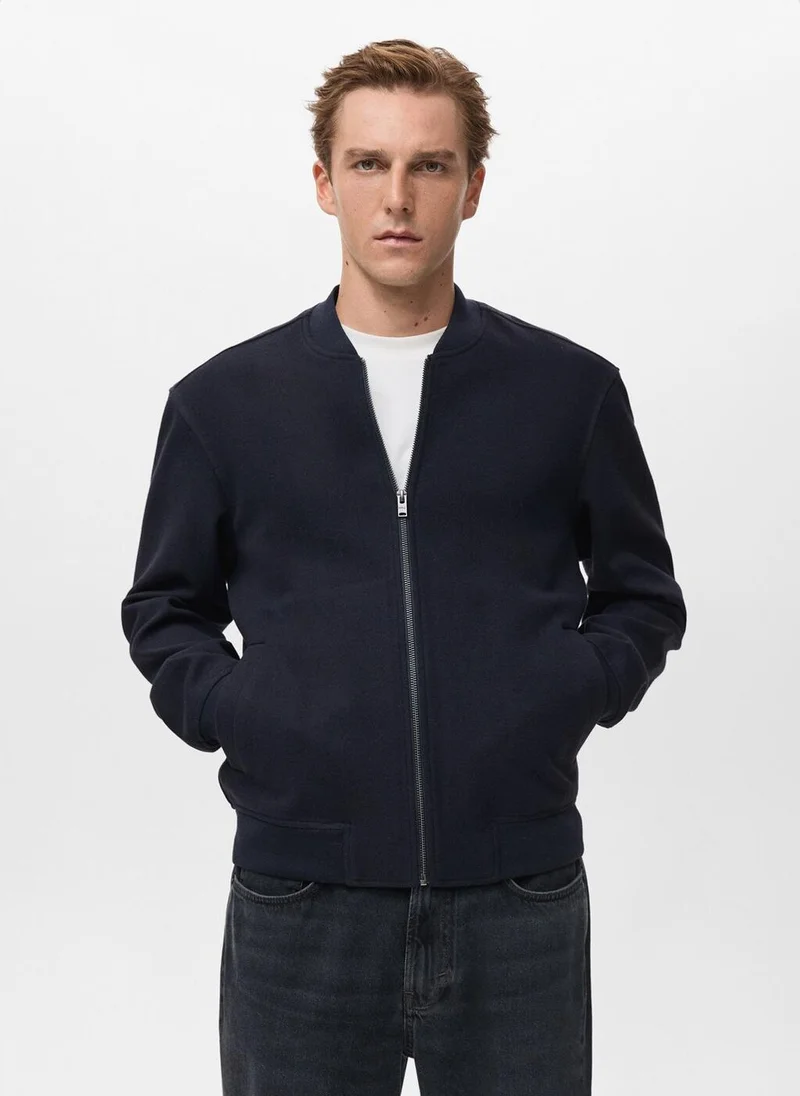 مانجو مان جاكيت بومبر بغطاء رأس وسحاب